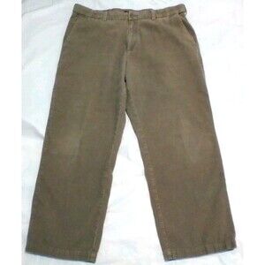 Croft And Barrow 38x29 Corduroy Pants Men's Brown Classic Fit Chino Flat Front